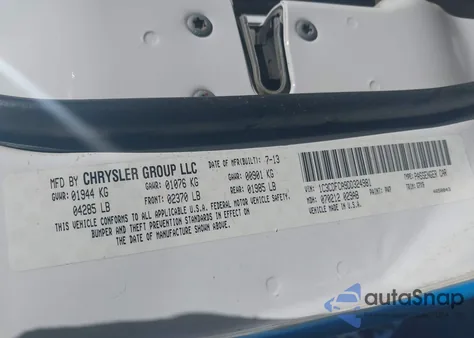 2013 Dodge Dart Limited from USA, damaged, VIN 1C3CDFCA9DD324981